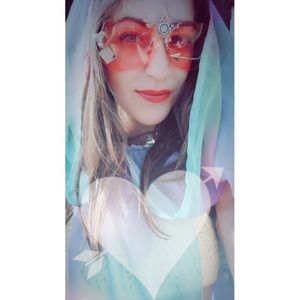 Tinted Pink UV protection Sunglasses Necklace